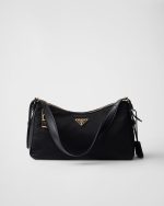 Prada Aimée Large Re-Nylon and Leather Shoulder Bag With Padlock